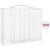vidaXL Kosze gabionowe, 10 szt, 200x50x160/180cm, galwanizowane żelazo