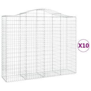 vidaXL Kosze gabionowe, 10 szt, 200x50x160/180cm, galwanizowane żelazo