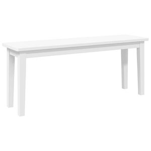 vidaXL Ławka 110 cm Biała lite drewno guma