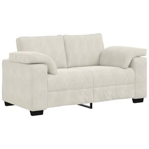 vidaXL Sofa dwuosobowa, kremowa, 160x77x82 cm, aksamit