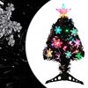 vidaXL Choinka ze śnieżynkami LED, czarna, 64 cm, światłowodowa