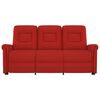 vidaXL Rozkładany fotel masujący 3-os., winna czerwień, sztuczna skóra