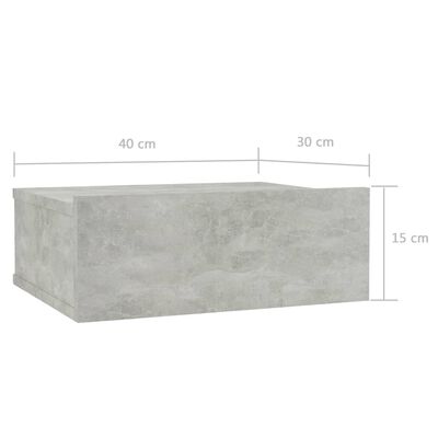 vidaXL Wiszące szafki nocne, 2 szt., betonowa szarość, 40x30x15 cm