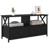 vidaXL Szafka pod telewizor z szufladą Czarny Dąb 90 x 33 x 45 cm