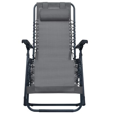 vidaXL Składane krzesła tarasowe, 2 szt., szare, tworzywo textilene
