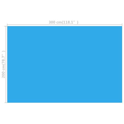 vidaXL Plandeka na prostokątny basen, 300 x 200 cm, PE, niebieska