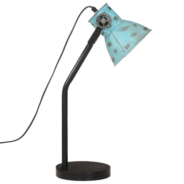 vidaXL Lampa stołowa, 25 W, postarzany niebieski, 17x17x60 cm, E27