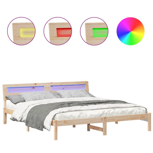 vidaXL Ramka ł&oacute;żka Brązowy 180 x 200 cm Lite drewno sosnowe