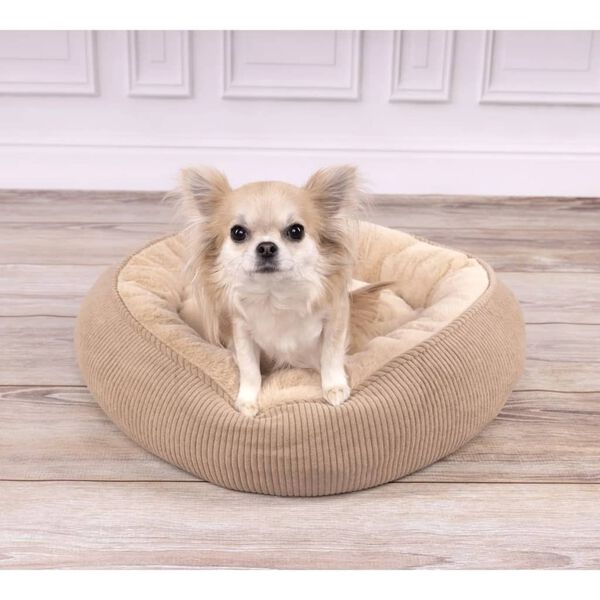 FLAMINGO Legowisko Colette, okrągłe, z suwakiem, 46 cm, kolor taupe