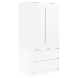 vidaXL Garderoba z szufladą Biały Wysoki Połysk 79,5 x 49 x 156 cm
