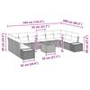 vidaXL Zestaw Sof na Ogród z poduszką 11 pcs Beżowy Polirattan