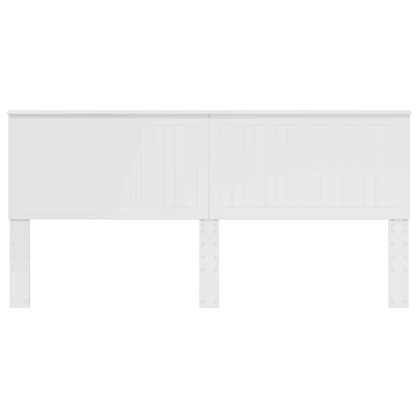 vidaXL Zagł&oacute;wek Błyszcząca biel 200 cm Materiał drewnopochodny