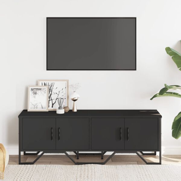 vidaXL Szafka pod TV, czarna, 122x34x41 cm, materiał drewnopochodny