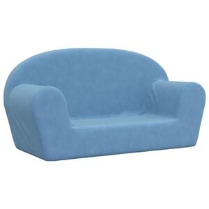 vidaXL 2-os. sofa dla dzieci, niebieska, miękki plusz