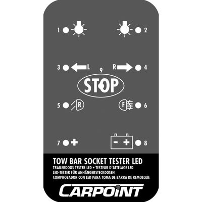 Carpoint Tester gniazda haka holowniczego, LED, 12 V, czarny
