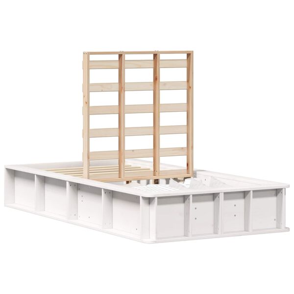 vidaXL Ramka ł&oacute;żka Biały 100 x 200 cm Lite drewno sosnowe