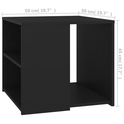 vidaXL Stolik boczny, czarny, 50x50x45 cm, płyta wiórowa