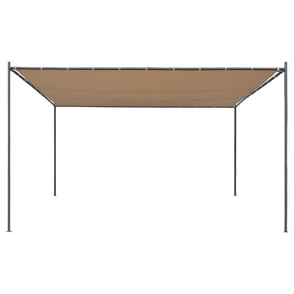 vidaXL Altana ogrodowa z płaskim dachem, 4 x 4 m, beżowa