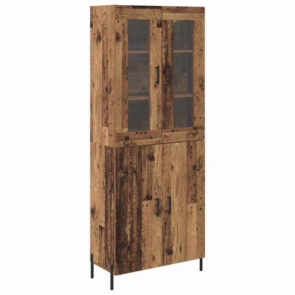 vidaXL Highboard Montowane na ścianie Stare drewno 69,5 x 34 x 180 cm