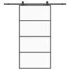 vidaXL Drzwi przesuwne z zestawem okuć czarne 102,5x205 cm ESG szkło