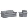 vidaXL Sofa 2 pcs Jasnoszary 215 x 82 x 80 cm tkanina