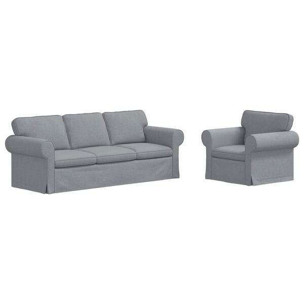 vidaXL Sofa 2 pcs Jasnoszary 215 x 82 x 80 cm tkanina
