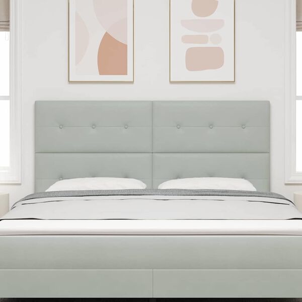 vidaXL Wezgłowie LED Ze LED Lights Jasnoszary 180 cm Poliester