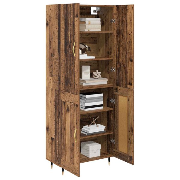 vidaXL Highboard Montowane na ścianie Stare drewno 69,5 x 34 x 180 cm