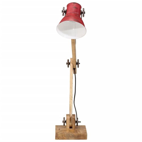 vidaXL Lampa stołowa, 25 W, postarzany czerwony, 23x18x96 cm, E27