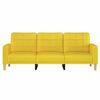 vidaXL Sofa 3-osobowa, jasnożółta, 180 cm, tapicerowana tkaniną