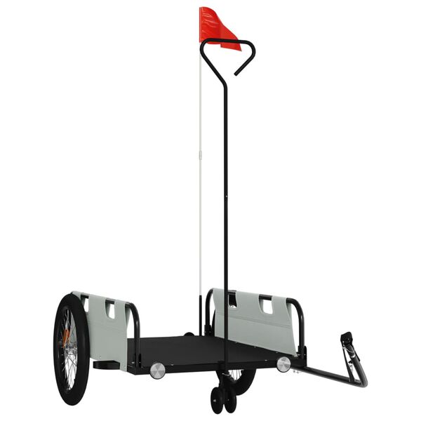 vidaXL Przyczepka rowerowa, szaro-czarna, tkanina Oxford i żelazo