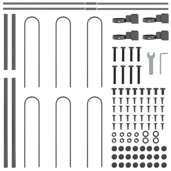 vidaXL Ogrodzenie Ogrodowe Szary 1,7 x 0,8 m Stal malowana proszkowo