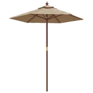 vidaXL Parasol ogrodowy na drewnianym słupku, taupe, 196x231 cm
