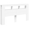 vidaXL Wezgłowie ł&oacute;żka z LED, białe, 180x18,5x103,5 cm