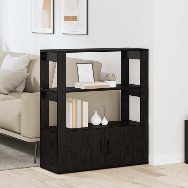 vidaXL Bufet Czarny dąb 30 x 80 x 90 cm Materiał drewnopochodny