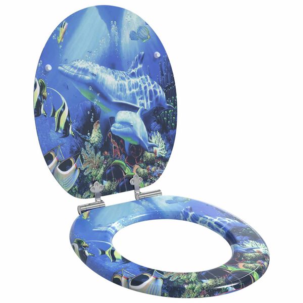 vidaXL Deska toaletowa z samoodblokowaniem Niebieski 44 x 38 cm