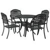 vidaXL Zestaw do jadalni w ogrodzie 5 pcs Czarny Aluminium