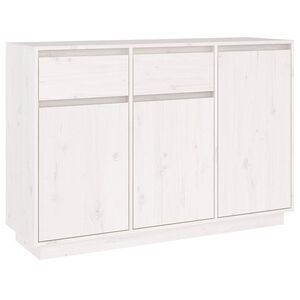 vidaXL Szafka, biała, 110x34x75 cm, lite drewno sosnowe
