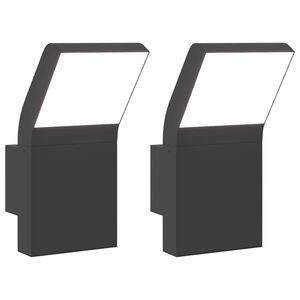 vidaXL Kinkiety zewnętrzne LED, 2 szt., czarne, odlewane aluminium