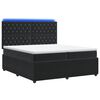 vidaXL Ł&oacute;żko z box spring LED z materacem Czarny 200 x 200 cm Welur