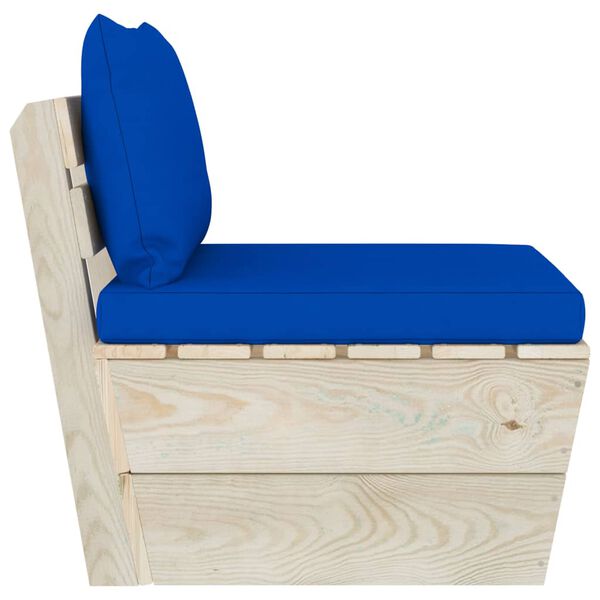 vidaXL Ogrodowa sofa środkowa z palet, poduszki, impregnowany świerk