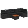 vidaXL Zestaw Sof na Ogr&oacute;d z przechowywaniem 7 pcs Czarny polirattan