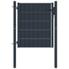 vidaXL Brama ogrodzeniowa PVC i stal 100x100 cm Antracyt