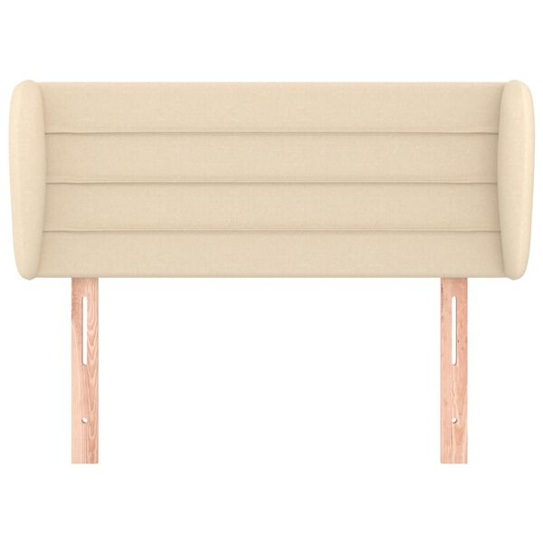 vidaXL Zagł&oacute;wek uszak, kremowy, 103x23x78/88 cm, tkanina