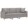 vidaXL 3-osobowa sofa wypoczynkowa z poduszkami, jasnoszara, 180 cm