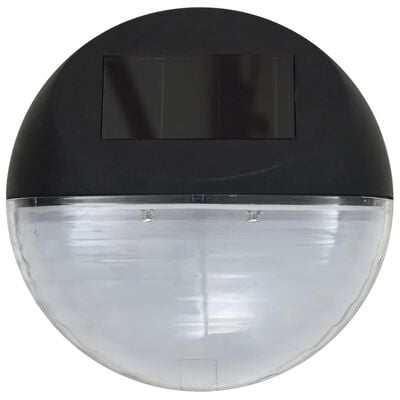 vidaXL Solarne lampy ścienne LED do ogrodu, 24 szt., okrągłe, czarne