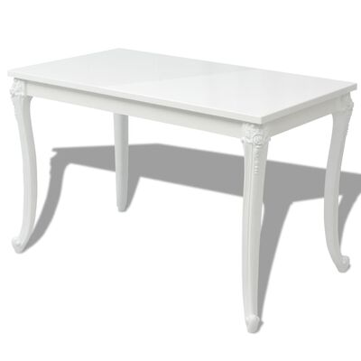vidaXL Stół jadalniany, 116x66x76 cm, biały o wysokim połysku