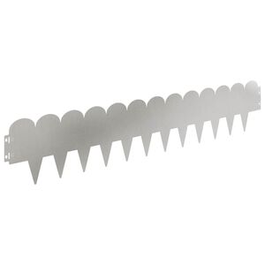 vidaXL Krawężnik do trawnika 10 szt. 103 x 20 cm Stal srebrny