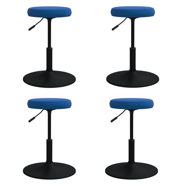 vidaXL Krzesła stołowe, 4 szt., niebieskie, obite aksamitem