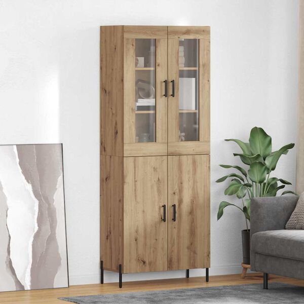 vidaXL Highboard Dąb rzemieślniczy 69,5 x 34 x 180 cm